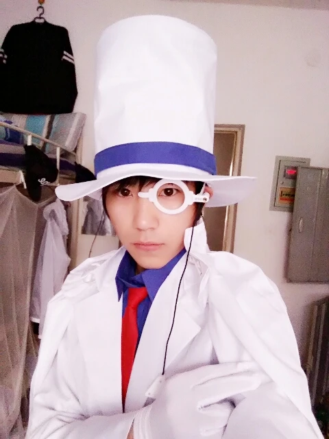 Костюм для косплея детектива Конан Кайто кубштука белая униформа наряд + очки