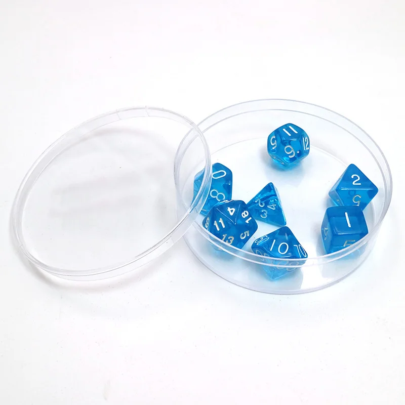 2018 Новинка 7 шт./компл. игральные кости blue d4 d6 d8 d10 % d12 d20 Набор для настольной игры D &