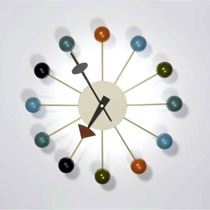 Многоцветные тишины твердые деревянные шары настенные часы конфетные часы/33 см