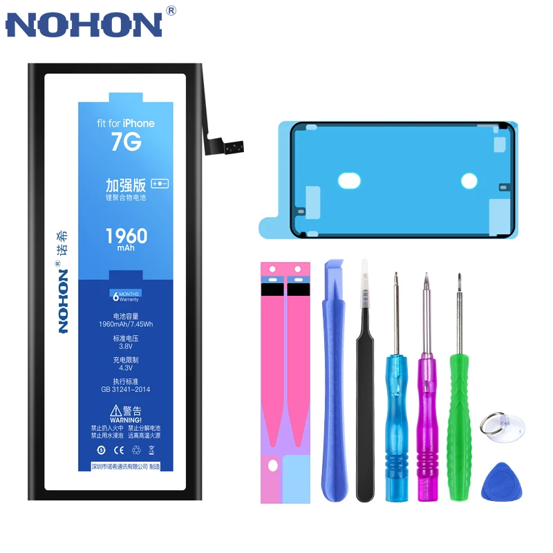 Оригинальный nohon аккумулятор для Apple iPhone 6 S Plus 7 Real Ёмкость 1810 мА/ч 3480 литий