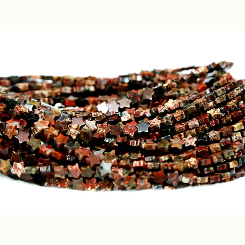 Wholesale Natural Red BRECCIATED Jasper Flat Star Shape Loose Small Beads 4-10mm Fit Jewelry DIY Necklace or Bracelet 15&quot 03081 |