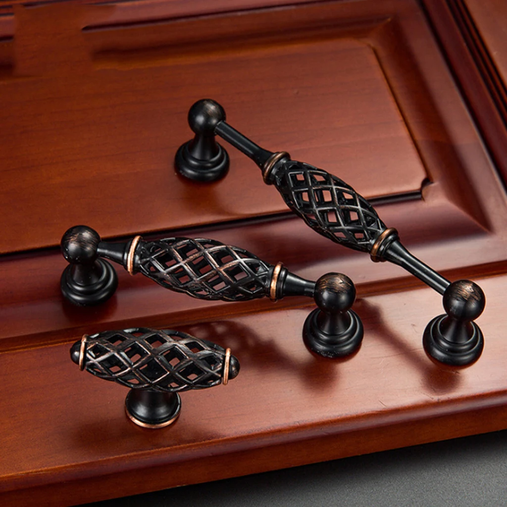 Винтажная металлическая клетка для птиц выдвижные ручки шкаф ящик Мебельная