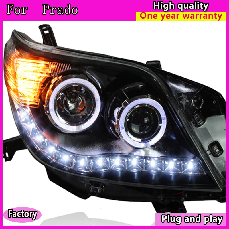 Стайлинг автомобиля для 2010 2013 Prado передние фары светодиодный ные DRL линзы двойной