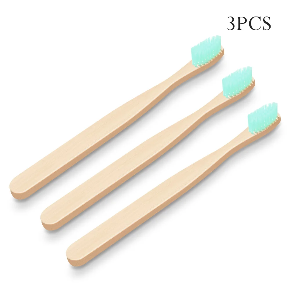 3Pcs Green Pooypoot дорожная бамбуковая зубная щетка мягкая зубная щетка со щетиной для отбеливания зубов портативная зубная щетка экологически чистые товары для ухода за полостью рта - Цвет: 3Pcs Green
