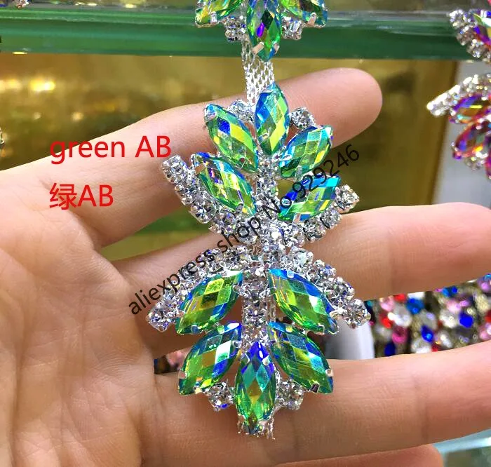 1 ярд/партия модный галстук бабочка красный синий AB Цвет Кристалл Стразы Золотая