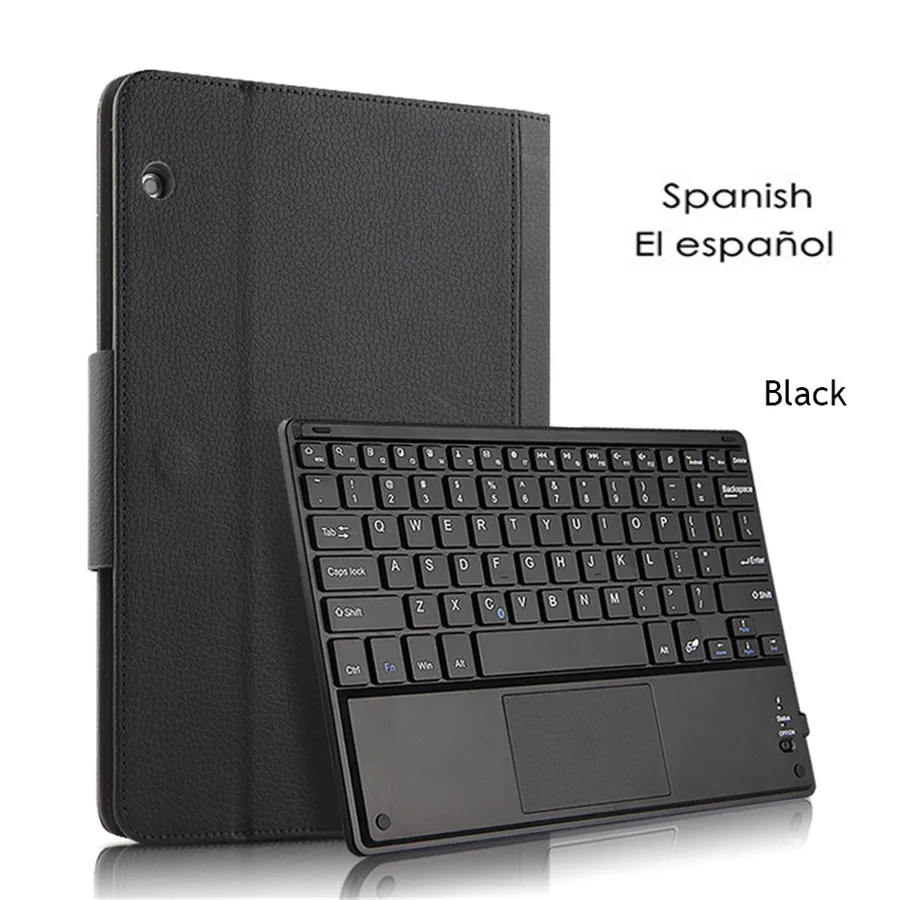 Spanish Black Для huawei MediaPad T5 10 AGS2-W09/L09/W19/L03 10,1 ''беспроводной Bluetooth клавиатура чехол для планшета с подставкой Многоязычный язык - Цвет: Spanish Black