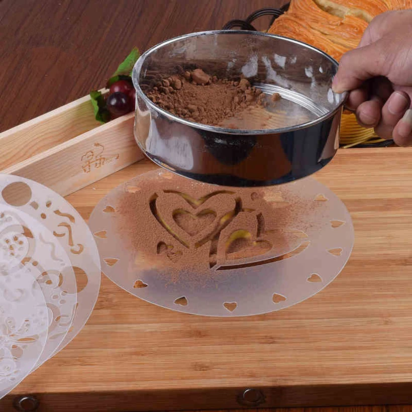 4 шт./лот форма для распыления торта круглые цветы сладкие трафареты сердца