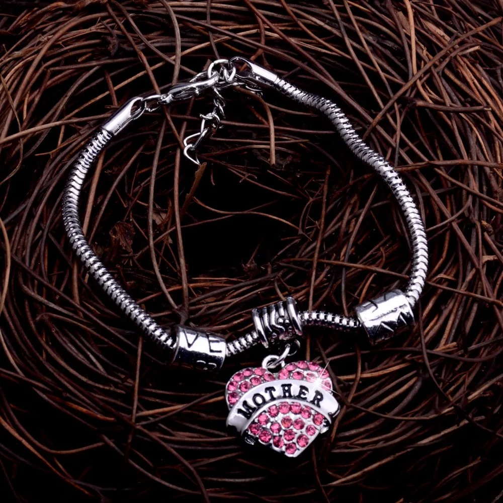 Bespmosp модный браслет для мамы и дочери с кристаллами Стразы очаровательное Сердце