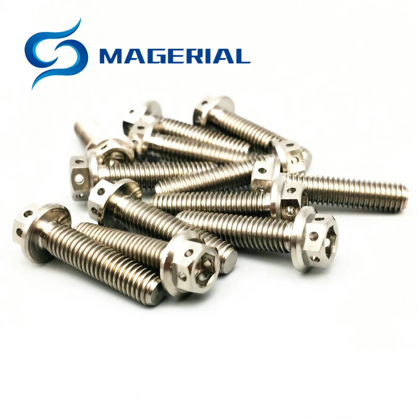 Титановые болты M6 M8x15mm 55mm DIY MTBHollow Фланцевая головка внешняя Шестигранная