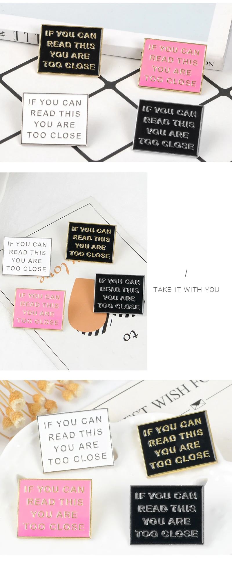 QIHE JEWELRY Funny Letter pins Need Personal Space Badges Cool Anti Social Lapel pins Introverts Personality Symbol Brooches