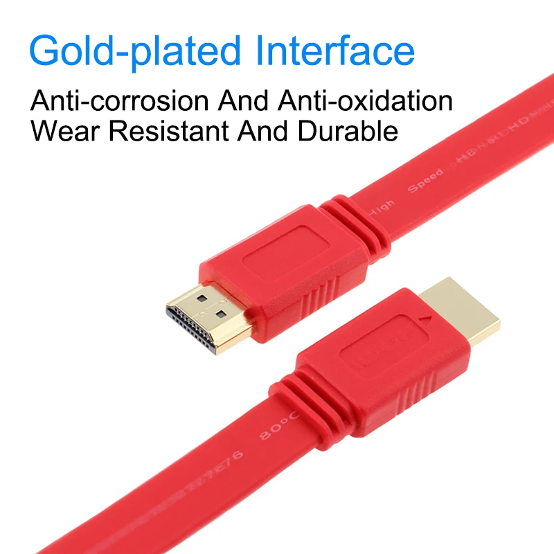 EGRINCY высокоскоростной плоский кабель HDMI позолоченный штекер-штекер HDMI 1,4 3D 1080P видео кабели для PS3/4 HDTV проектор ПК Xbox 360