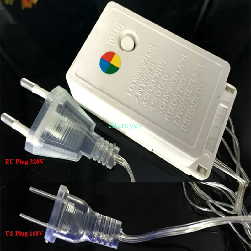 1 шт. 10 м 100LED AC110V 220 В светодиодная Праздничная гирлянда для рождественской
