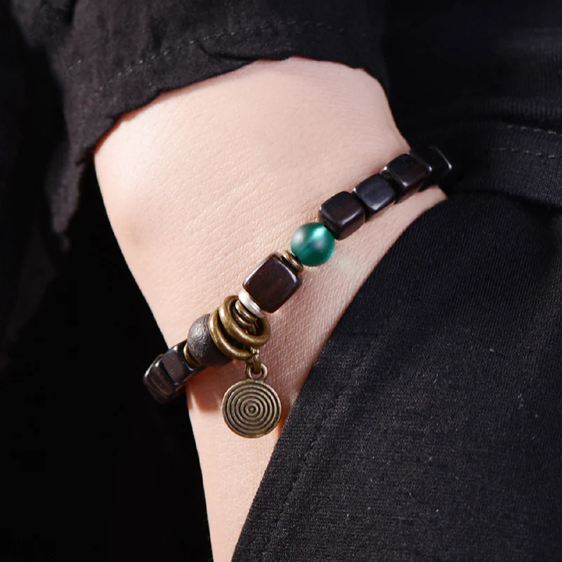 BOEYCJR натуральные тибетские черные сандаловые браслеты и для йоги медитация