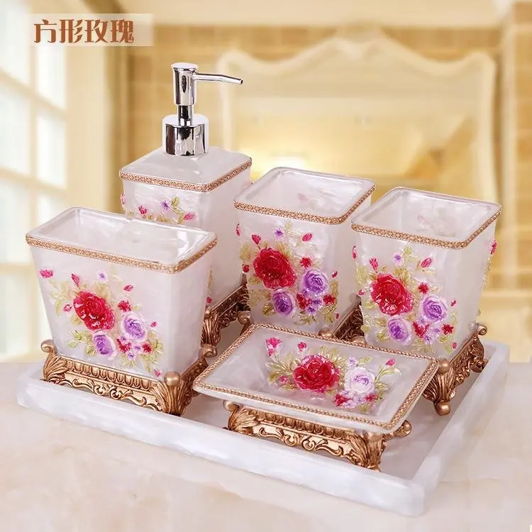 Новый год европейский стиль аксессуары для ванной комнаты набор с цветами