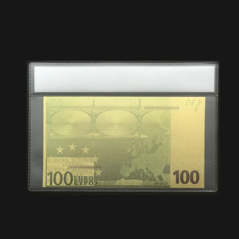Сувенирная продукция для Цвет Банкноты евро 100 в центре сообщений течение 24k Gold