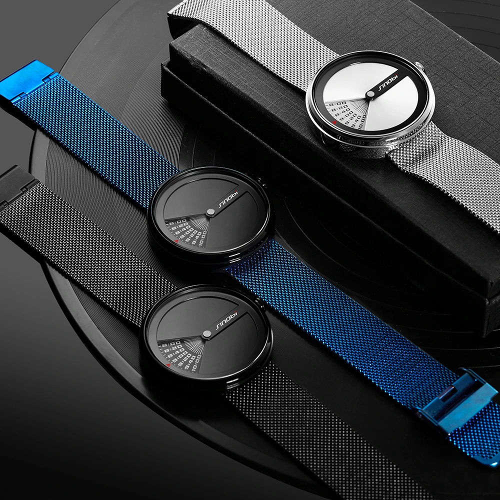 SINOBI Креативные мужские наручные часы особый Простой модные роскошные xfcs Ice Blue из