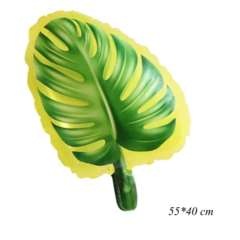 1pc leaf balloonA 1 Набор джунгли вечерние посуда в виде животных зеленый номер воздушные Шары кекс топперы с днем рождения баннер детский душ для вечеринки в стиле сафари поставки - Цвет: 1pc leaf balloonA