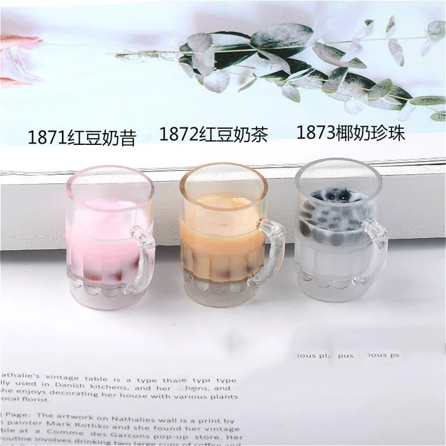 5 шт. мини жемчужный молочный чай Смола моделирование весело Кабошоны еда