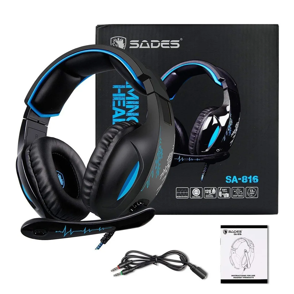 Проводные Игровые наушники OMESHIN SADES SA816 с микрофоном 3 5 дюйма гарнитура для PS4
