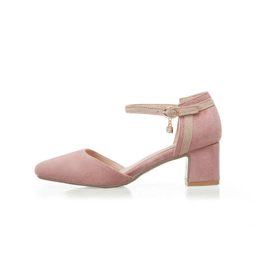 Женские сандалии из флока ESVEVA на среднем каблуке с острым носком для отдыха весну