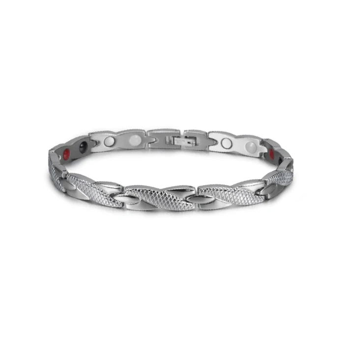 silver color Vinterly, Энергетический Браслет для здоровья, мужской, крест, нержавеющая сталь, магнитный браслет, мужской, золотой цвет, цепочка, звено, браслет для мужчин, ювелирное изделие - Окраска металла: silver color