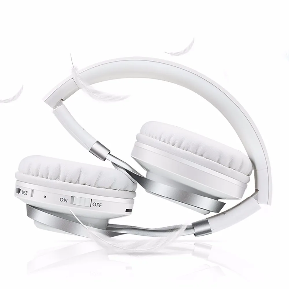 Bluetooth наушники, Ralyin Складные стерео беспроводные Bluetooth наушники на ухо с микрофоном и регулятором громкости, беспроводной
