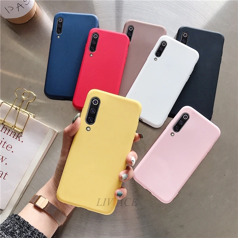 Однотонный силиконовый чехол ярких цветов для xiaomi mi a3 mi 9 lite pro mi 9 se cc9 cc9e, мягкая задняя крышка из ТПУ, чехол для xiaomi cc9