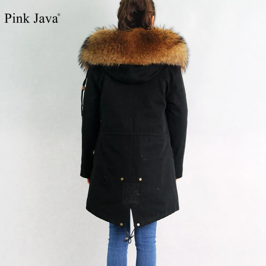Pinkjava 5009 2017 Высокое Качество Природных Енотовидная Собака Мех Trimed Воротник Зимнее