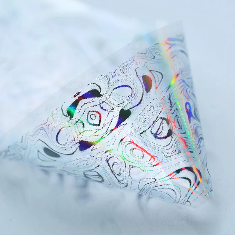 Новинка 2017 1 рулон 4*100 см серебристая голографическая прозрачная волнистая