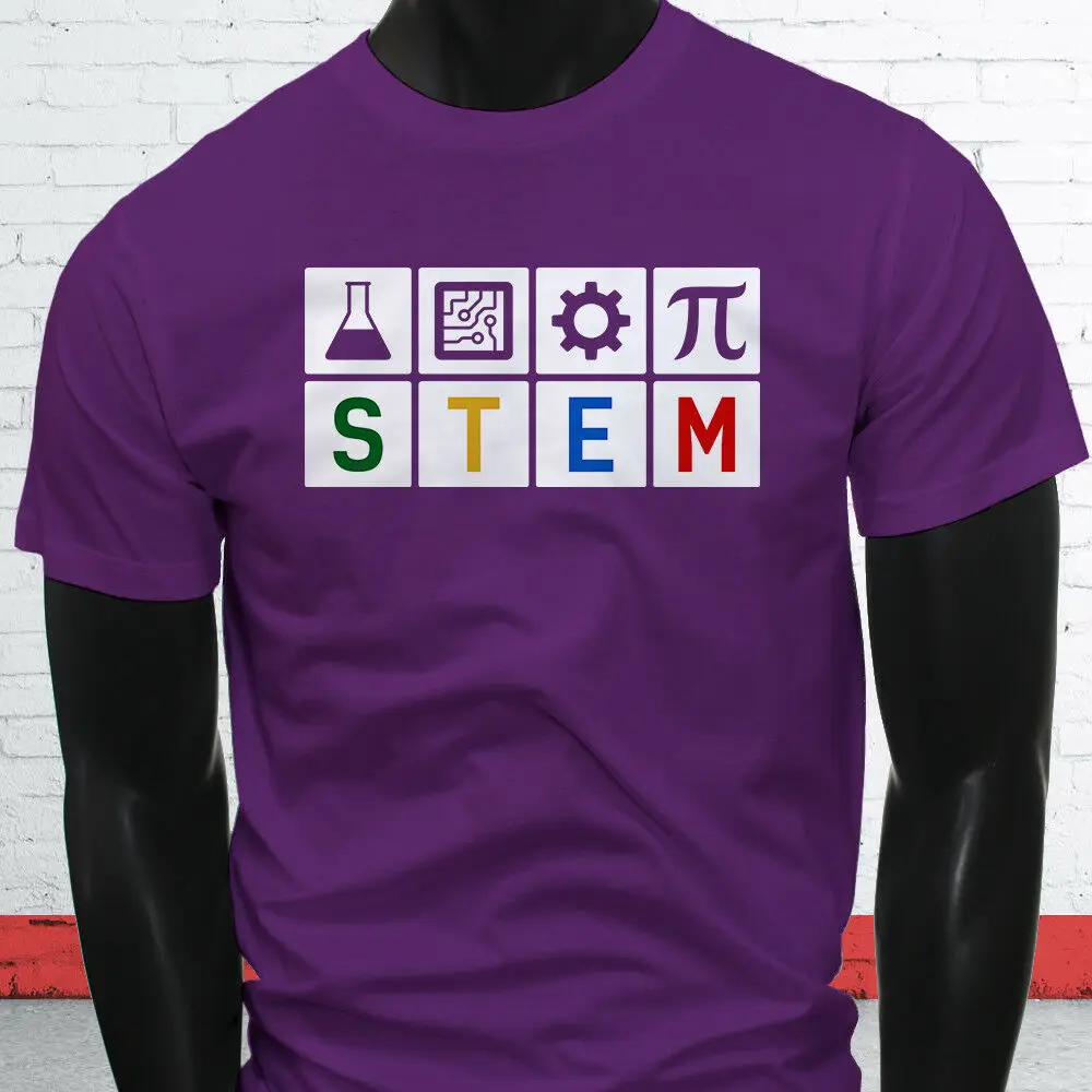 

STEM Science Blocks Tech Engineer Math Student Mens Funny Casual T-Shirt