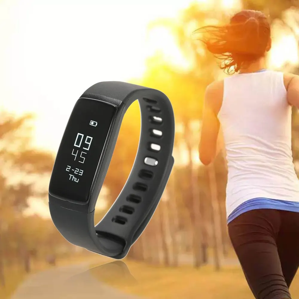 Смарт браслет с сенсорным OLED дисплеем пульсометром и отображением артериального