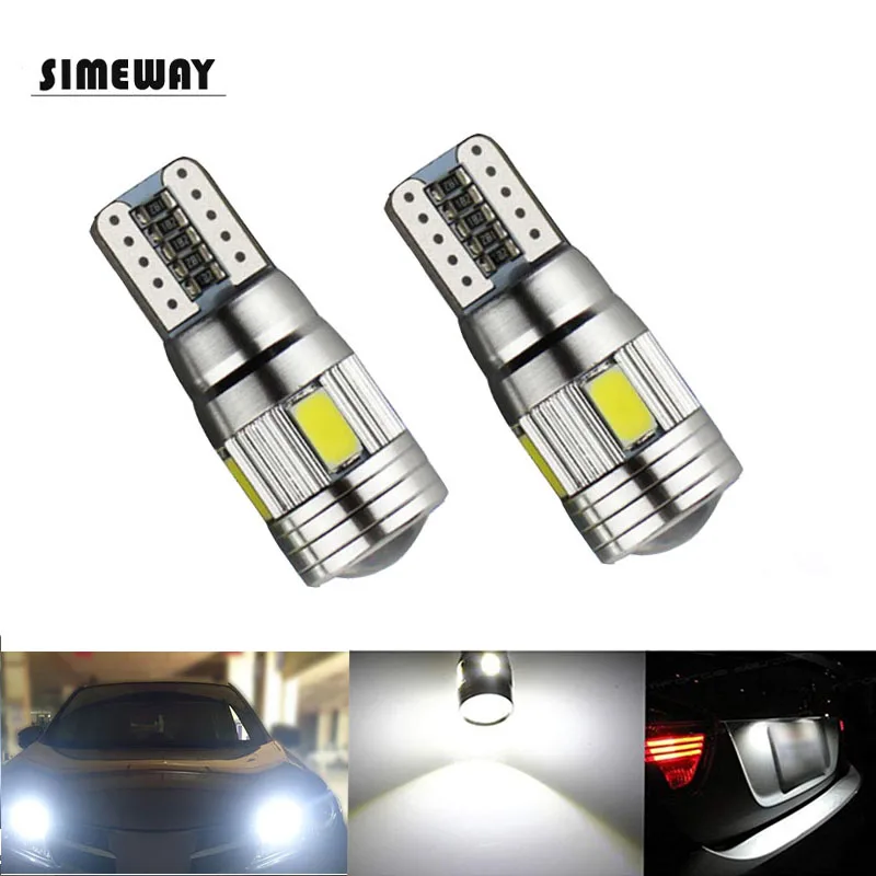 Simeway В 2 шт. 12 Canbus светодио дный 10 LED W5W 5630 6smd лампы без ошибок зазор свет белый синий