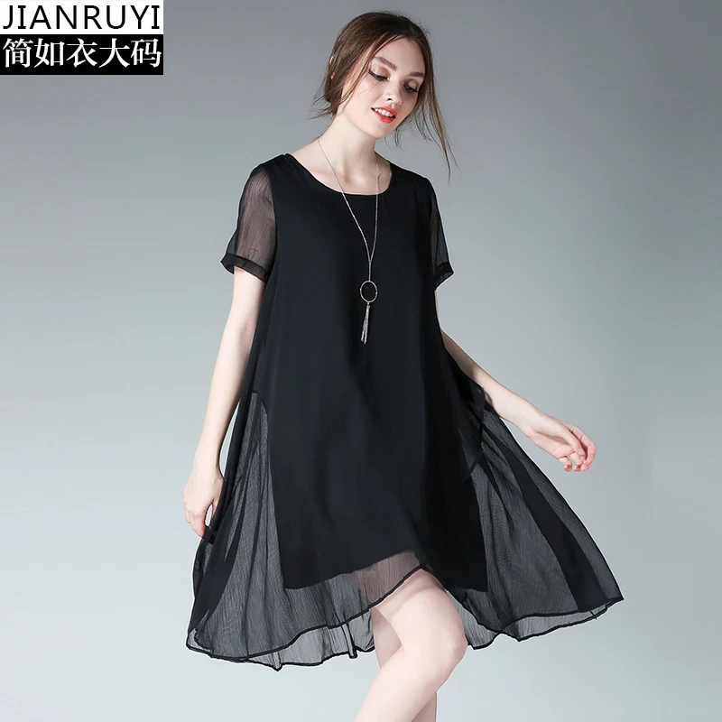 4xl летнее шифоновое платье для женщин 2017 новое Европейское женское модное