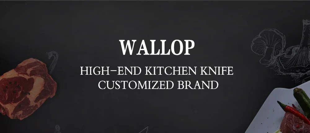 WALLOP нож шеф-повара-высокоуглеродистая бритва из нержавеющей стали Острый кухонный нож повара-нескользящий Эргономичный с деревянной ручкой-8''