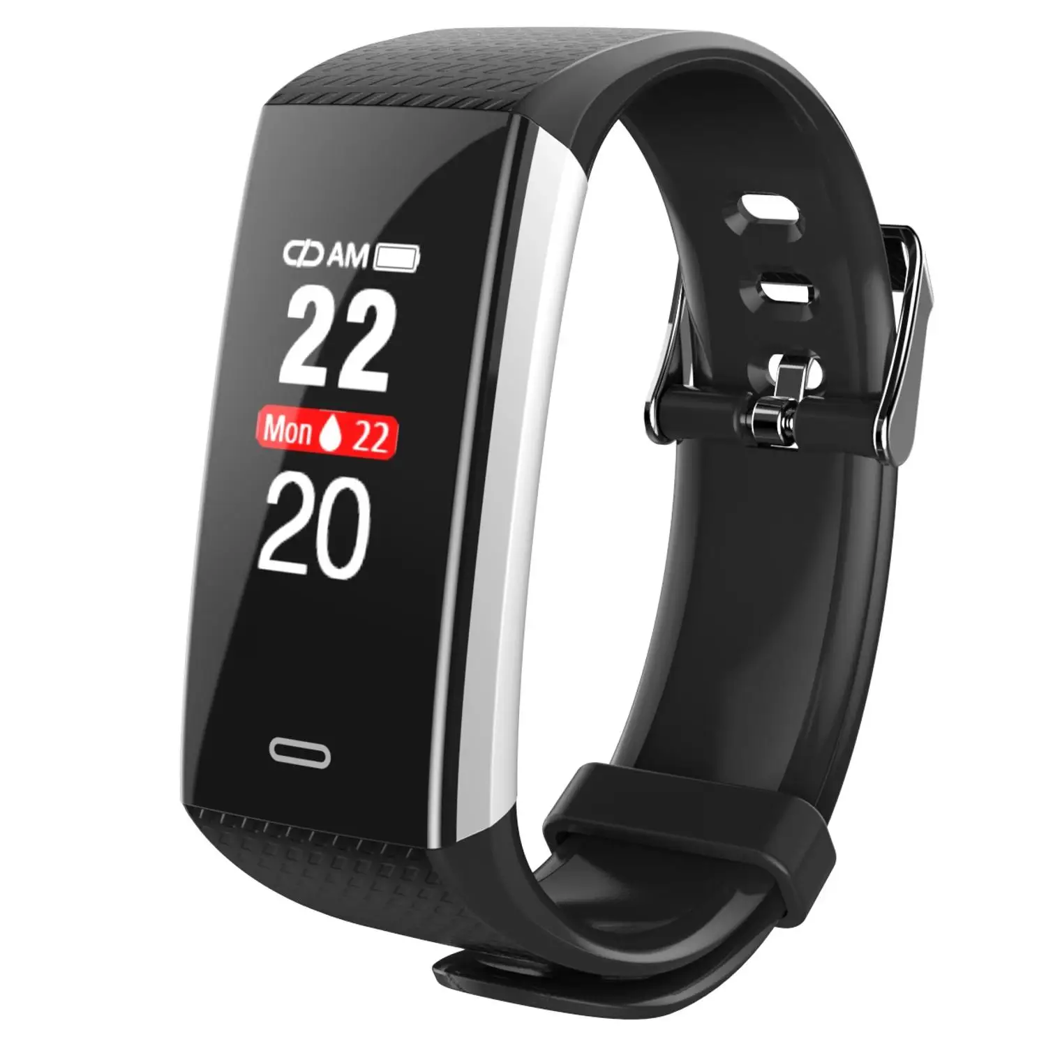 Black Tomkas умный Браслет Bluetooth спортивный монитор Heartrate Здоровье Браслет фитнес трекер Водонепроницаемый браслет шагомер - Цвет: Black