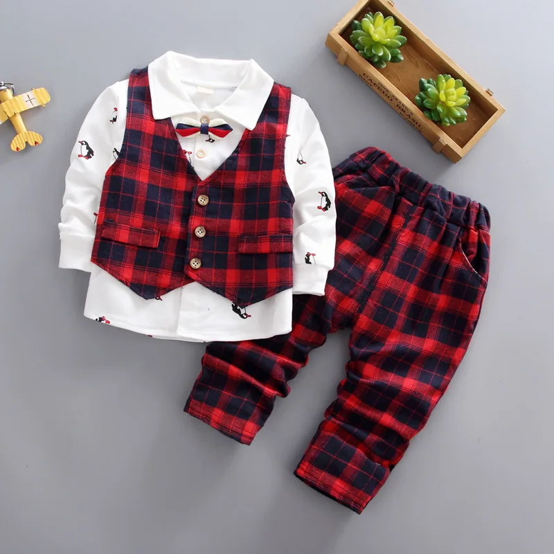 Children Clothing Boy Clothes Set 2019 Spring Autumn Fashion Gentleman Kids Toddler Baby Boys clothing set long sleeve | Детская одежда