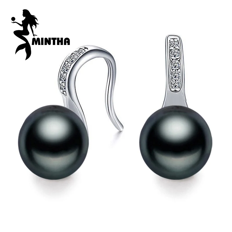 MINTHA Новая мода Подлинная пресноводная жемчужина серьги для женщин 925
