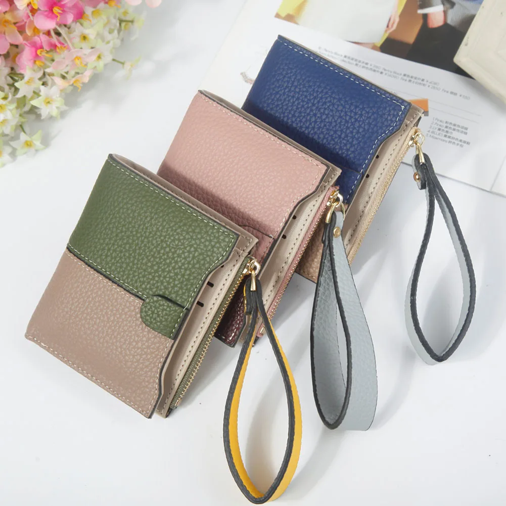 Женский короткий кошелек на молнии из искусственной кожи защитный для карт и