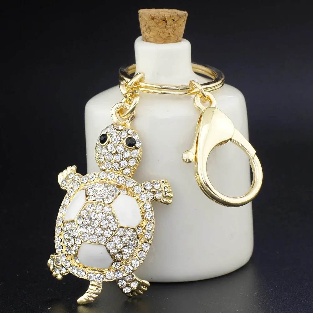Dalaful Милая Черепаха Кристалл брелок брелки для автомобиля сумки кулон аксессуары