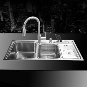 910430210mm stainless steel undermount handmade brushed seamless welding kitchen sink set with drawing drainer dispenser free global shipping