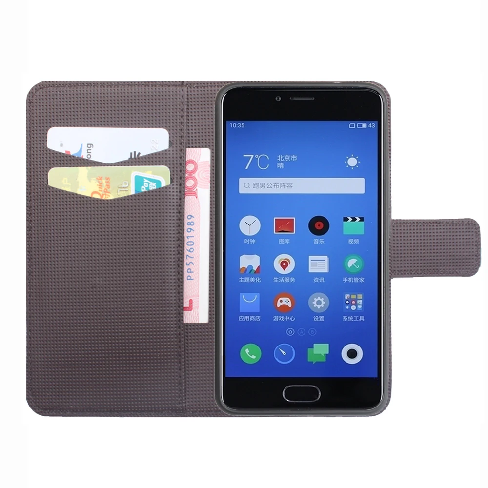 Тиснение кожи чехол для Meizu m5s случае открывается вертикально чехла Meilan 5S крышка
