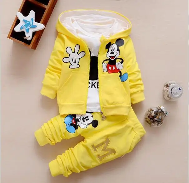 AX MQ3 yellow Детская футболка для девочек и мальчиков с Комплекты модной одежды Демисезонный для маленьких девочек 3 шт./компл. костюм пальто с капюшоном одежда для малышей Хлопковые фирменные Носки спортивные костюмы - Цвет: AX MQ3 yellow