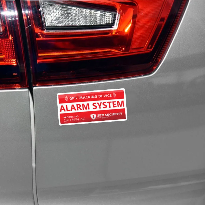 YJZT 10.6*5.6CM GPS Alarm System Red Sticker Decals Smart PVC Creative C1-3027