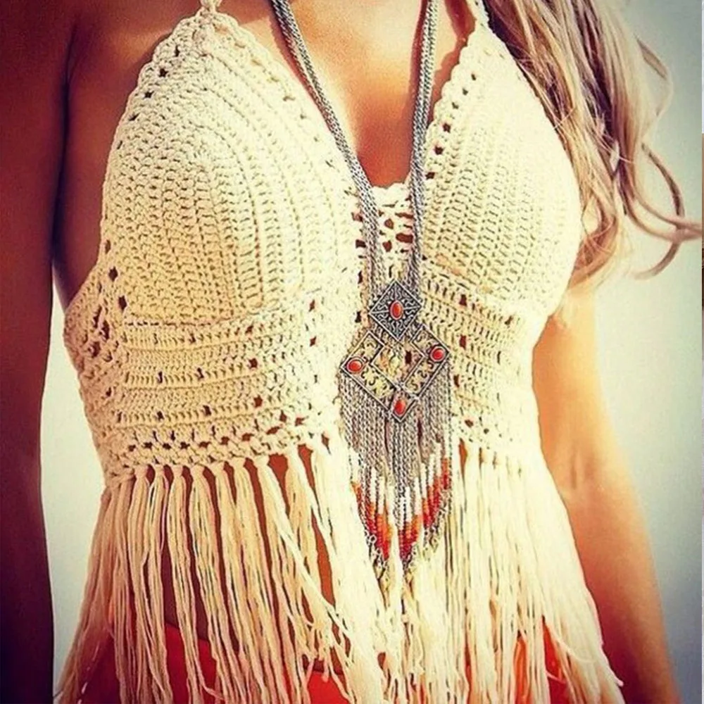 Сексуальный вязаный купальник с кисточками 2018 новый бразильский шерстяной