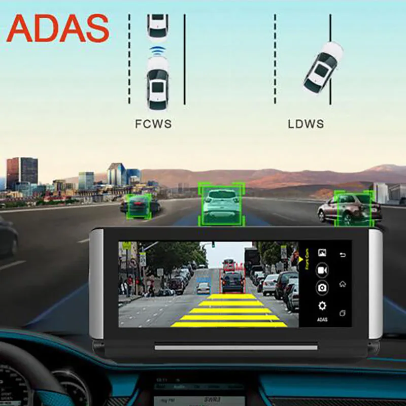 6,86 дюймов 4 г Автомобильный dvr камера gps FHD 1080 P Android Dash Cam навигация ADAS Автомобильный видео рекордер двойной объектив обратное изображение