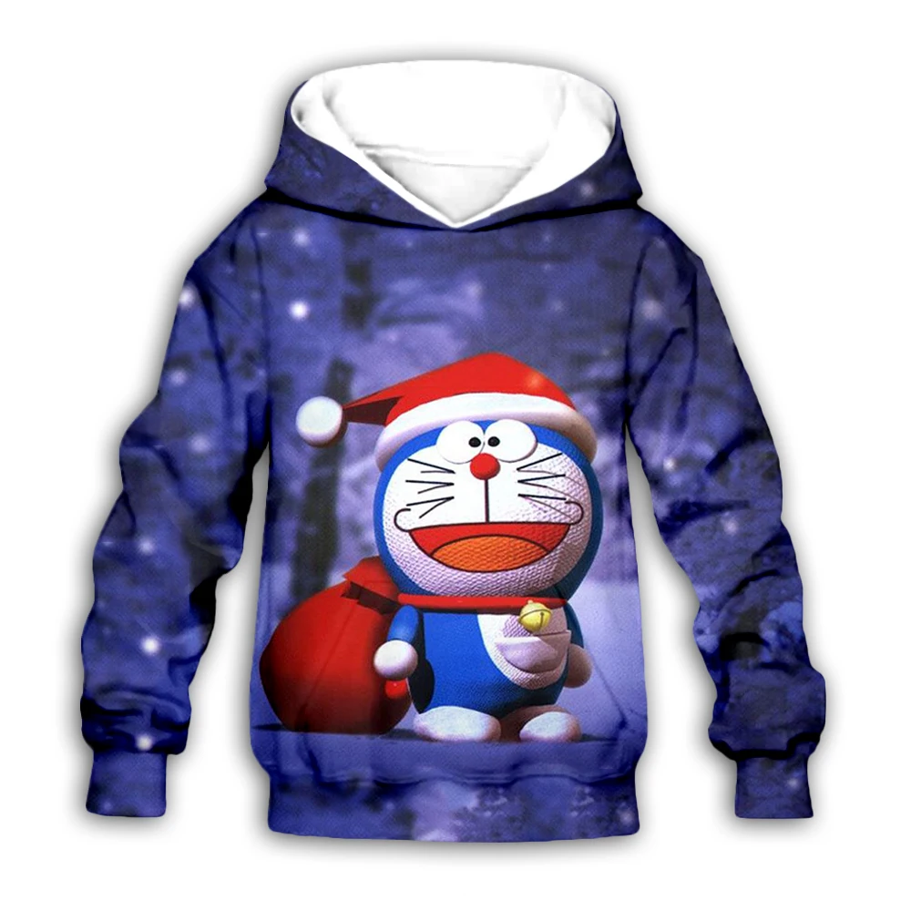 

kawaii Doraemon Santa Claus 3D print Kid japan Cartoon anime hoodies Christmas sweatshirt baby boy girl Children casual pullover