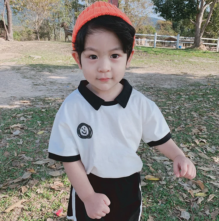 Летние комплекты одежды для мальчиков и девочек с мультяшным принтом 2019 Детская