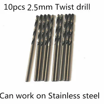 

10pcs 2.5 FANGDAWANG high quality 9341 roll forged straight shank HSS drill bits for stainless steel use on Electric drill