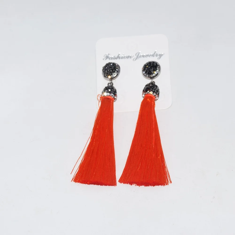 1 шт. модные красные черные синие коричневые винтажные длинные серьги с