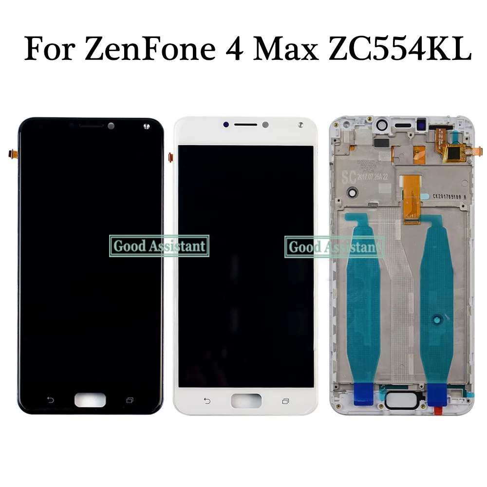 Черный/белый 5,5 дюймов для Asus ZenFone 4 Max 5,5 ZC554KL X00IS X00ID ЖК-дисплей сенсорный экран дигитайзер в сборе с рамкой